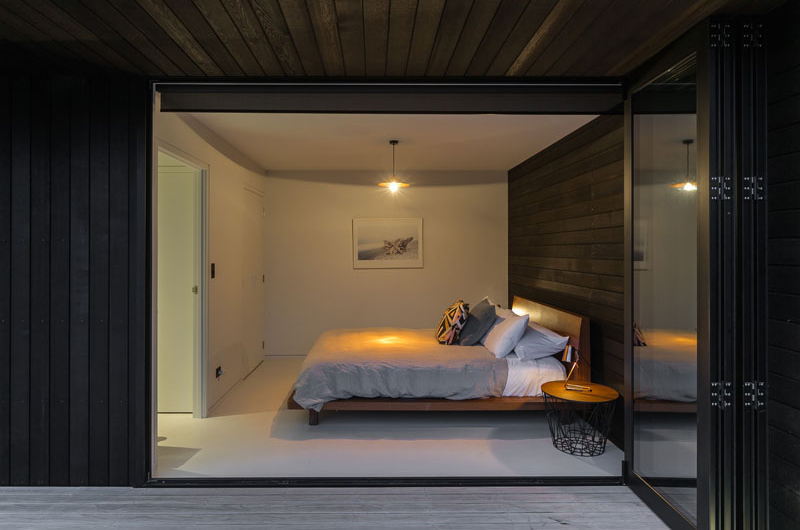 Waiheke modern bedroom in black and white